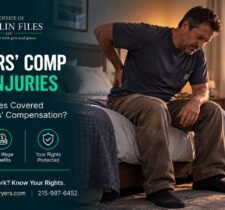 Pre-existing condition – worker with back pain sitting on the edge of his bed